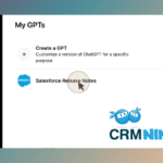 A cursor highlighting a "Salesforce Release Notes" GPT