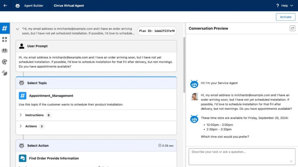 A Salesforce Conversation Dashboard Preview