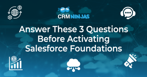 Banner image with the text: Answer These 3 Questions Before Activating Salesforce Foundations"