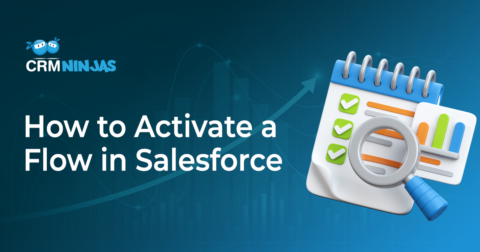 Decorative Banner with the text "How to Activate a Flow in Salesforce"