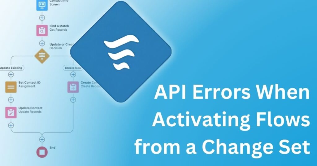 Decorative text that reads "API Errors When Activating Flows from a Change Set"