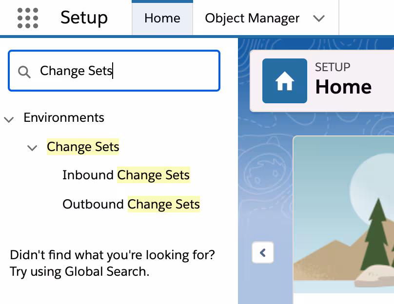 Change Sets Quick Find
